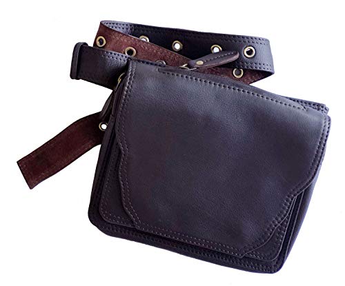 Handmade Premium Leather Hip Bag ** The Burn Notice Bag ** (S/M (24″ – 41″), Dark Brown)