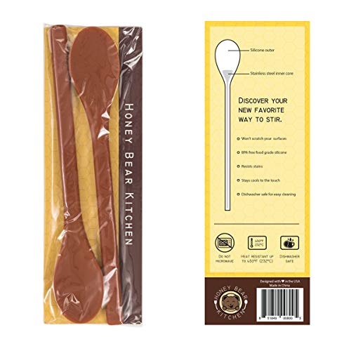 Honey Bear Kitchen Silicone Stirring Spoon (Set of 2) for Coffee & Tea | The Storepaperoomates Retail Market - Fast Affordable Shopping