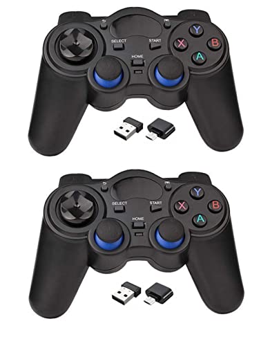 2 Pack Wireless Game Controller for PC/Laptop Computer (Windows XP/7/8/10)/ Android / PS3 & Steam Joystick Gamepad for pc Games Controller Compatible Android(Black+Black)