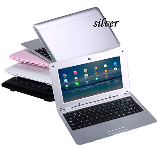 Goldengulf 10.1 Inch Quad Core 8GB Computer Laptop PC Android 6.0 Mini Netbook Slim and Lightweight Notebook WiFi Webcam Netflix YouTube Google Player Flash (Silver)