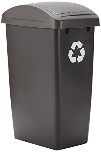 Rubbermaid Swing-Top Lid Recycling Bin for Home, Kitchen, and Bathroom, 12.5 Gallon Recycling Can, Gray