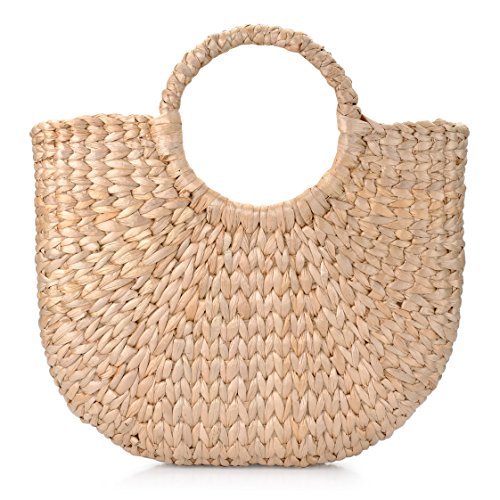 Woven Straw Bags, Summer Beach Tote Bag for Women, Straw Top-handle Handbag