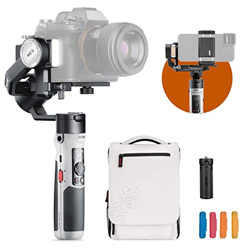 ZHIYUN Crane M2S Combo – Camera Gimbal Stabilizer for Mirrorless Camera, Action Camera, Smartphone, 1.2 lbs Lightweight Professional Video Stabilizer Compatible with Sony Canon Nikon Panasonic