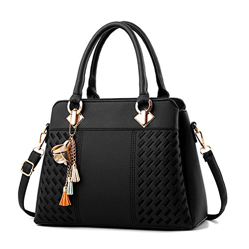 Womens Handbags and Purses Fashion Top Handle Satchel Tote PU Leather Shoulder Bags Medium