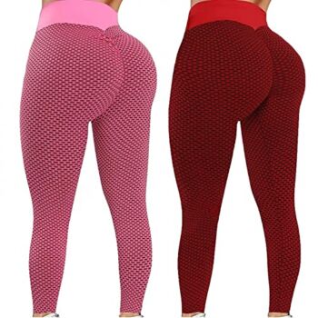 Coolbiz 2PC Yoga Pants for Women Butt Lifting Tummy Control High Rise Solid Sports Pants Running Leggings Orange | The Storepaperoomates Retail Market - Fast Affordable Shopping