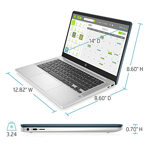 HP Chromebook 14-inch HD Laptop, Intel Celeron N4000, 4 GB RAM, 32 GB eMMC, Chrome (14a-na0070nr, Forest Teal) (Renewed) | The Storepaperoomates Retail Market - Fast Affordable Shopping