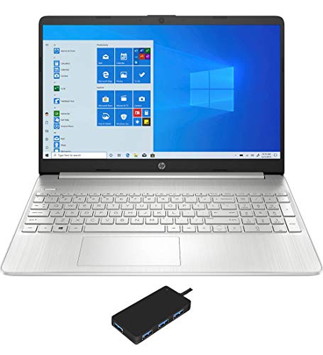 HP 15.6″ Laptop with HD and WLED Backlit Display (AMD Ryzen 3 3250U 2-Core, 16GB RAM, 1TB PCIe SSD, (1366×768), AMD Radeon Graphics, WiFi, Bluetooth, Webcam, Win 10 Home) with USB Hub