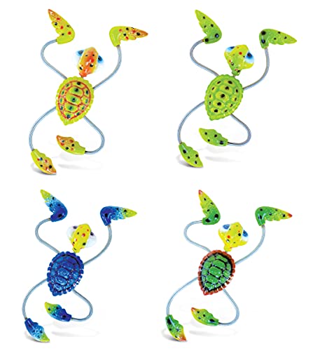 COTA Global Sea Turtle Refrigerator Springy Magnets Set of 4 – Assorted Color Ocean Life Animal Springy Magnets for Kitchen Fridge Door, Cool Nautical Home & Office Novelty Decor Accessory – 4 Pack