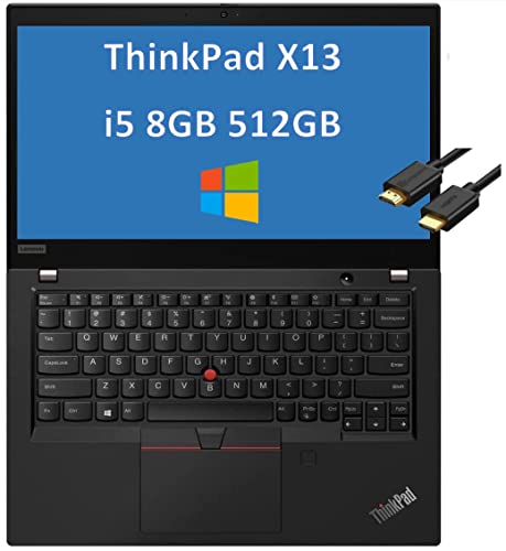 Lenovo 2022 ThinkPad X13 13.3″ FHD (Intel 4-Core i5-10210U (Beat i7-8565U), 8GB RAM, 512GB PCIe SSD) IPS 1080p Slim Business Laptop, Fingerprint Reader, WiFi 6, Backlit Keyboard, Windows 10 Pro