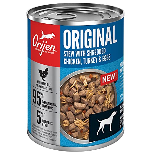 ORIJEN Grain-Free Real Meat Shreds Original Stew Premium Wet Dog Food, 12.8 oz., Case of 12, 12 X 12.8 OZ