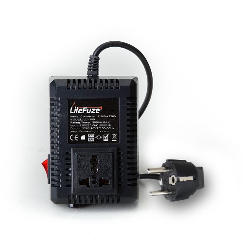 LiteFuze LC-300EU 300Watt Step Up/Down Travel Voltage Converter, EU Cord [5-Years Warranty]