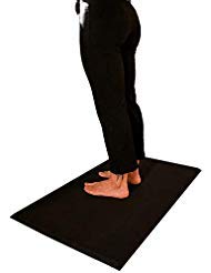 XCEL Black Rubber Anti Fatigue Mat for Kitchen Floor, Standing Desk, Salon – 32 x 18 x 1/2 Inch Thick – Soft, Non Slip, Heavy Duty Floor Mat to Stand on While Working – Home Office Accessories
