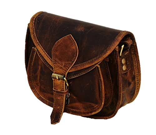 Satchel And Fable Handmade Women Leather Vintage Brown Cross Body Shoulder Bag (Small, Brown) | The Storepaperoomates Retail Market - Fast Affordable Shopping