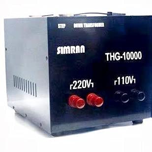 Simran Voltage Transformer Power Converter 10000 Watts Step Up Down Voltage Transformer Converts Between 110 Volt -220/240 Volt Worldwide Use CE Certified Black (THG-10000(T))