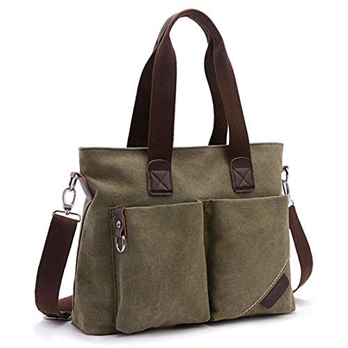ToLFE Women Top Handle Satchel Handbags Tote Purse Shoulder Bag (Army Green-(large))