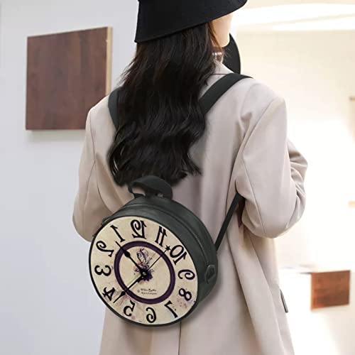 Sannovo Women’s Clock Print Round Clock Purse Women’s Shoulder Handbags with Zippered Soft Durable Crossbody Bag for Outdoor | The Storepaperoomates Retail Market - Fast Affordable Shopping