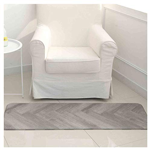 Anti Fatigue Cushion Stylish Comfort Floor Foam Kitchen Mat, Office Mat, Waterproof, Easy to clean, Soft and Thick, Non Toxic, Reversible (Grey and Stripe, 17″ x 48″)