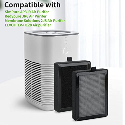 FMDZFL 2 Pack True HEPA Replacement Filter Compatible with SimPure AP3J9 / Redypure JR6 / Membrane Solutions 2J8 / LEVOIT LV-H128 Air Purifier | The Storepaperoomates Retail Market - Fast Affordable Shopping