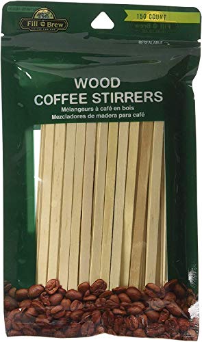 Fill ‘n Brew Wood Coffee Stirrers (150 count, resealable package): 1 pack / 150 stir sticks