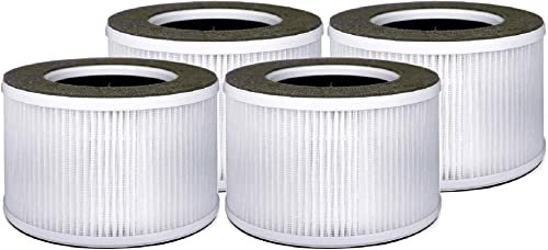 Nispira 4-in-1 True HEPA Replacement Filters Compatible with Tredy Air Purifier TD-1500, 4 Pack