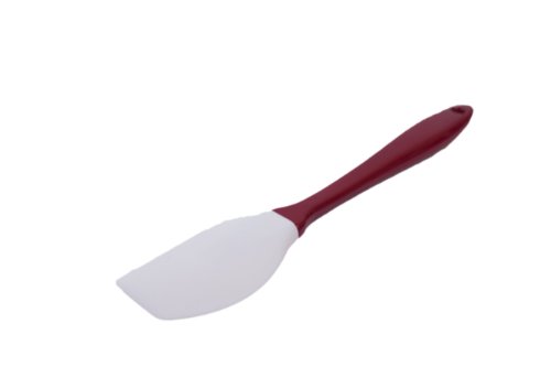 Natural Home Molded Bamboo and Silicone Angled Spatula, Large, Cherry Red