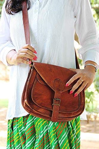 Satchel And Fable Handmade Women Vintage Style Genuine Brown Leather Cross Body Shoulder Bag Handmade Purse | The Storepaperoomates Retail Market - Fast Affordable Shopping