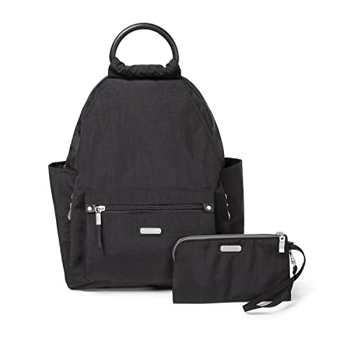 Baggallini womens New Classic “Heritage” With Rfid Phone Wristlet All Day Backpack, Black, One Size US