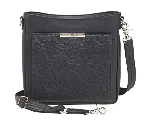 Gun Tote’n Mamas GTM Embroidered Lambskin Cross-Body Tactical Bag Accessories, Black