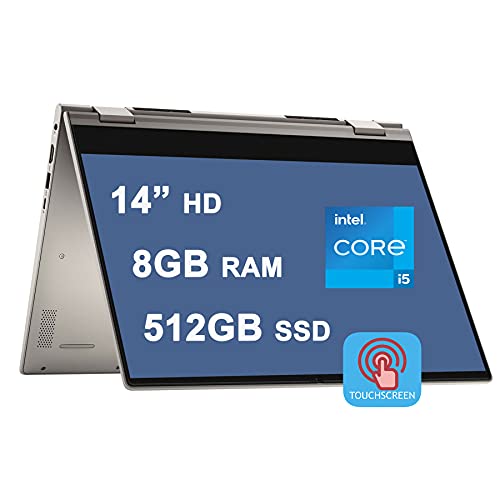 Dell Flagship Inspiron 14 5000 5406 2 in 1 Laptop 14” HD Touchscreen 11th Gen Intel 4-Core i5-1135G7 (Beat i7-10710U) 8GB RAM 512GB SSD Backlit Fingerprint USB-C HDMI Win10