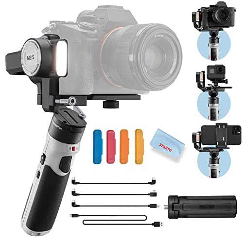Zhiyun Crane M2S Camera Gimbal 3-Axis Handheld Video Stabilizer for Mirrorless Camera,Action Camera,Smartphone,for Sony A6000,A6300,A6500,for GoPro Hero 10/9/7,for iPhone 13 Pro Max Mini 12 11