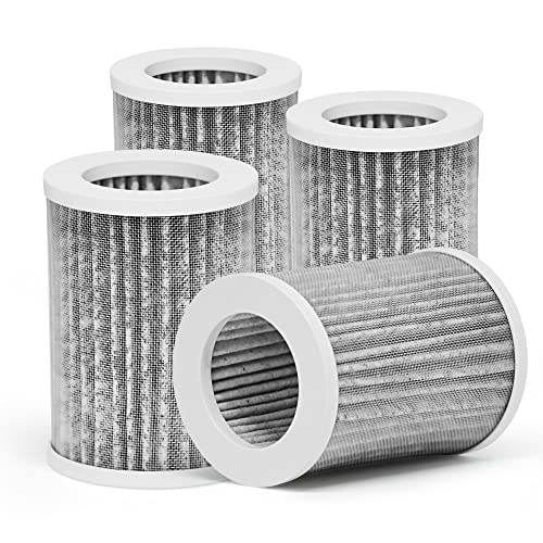 UASWPART 2-in-1 True HEPA Mini Replacement Filter Compatible with Pure Enrichment PureZone Mini Portable Air Pu-rifier Filter, Part# PEPERSAP, 4-Pack