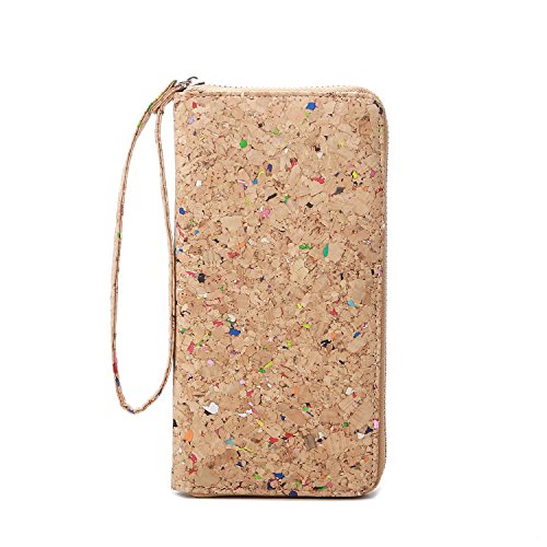 Lam Gallery Vegan Cork Wallets Purse Handbags for Womens Eco Friendly Cork Clutch Bag (Colorful)