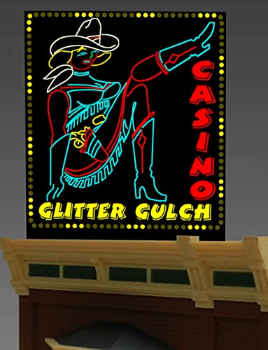 Miller Engineering Glitter Gulch Casino NEON Sign KIT O & HO Gauge