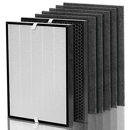 Air220 Air320 Filter Compatible with Bissell Air 220 Filters Replacements for Air220 2609A & Air320 2768A, Compare to Part# 2677 2678 2804, 1 True HEPA w/ Pre-filter+1 Activated Carbon+4 Pre-filters