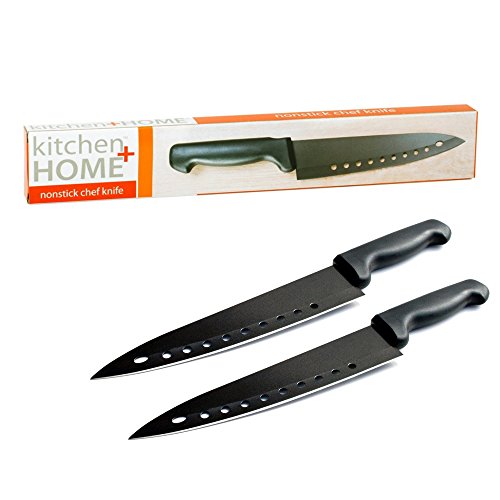 Kitchen + Home Non Stick Sushi Knife – 8 inch Stainless Steel Non Stick Multipurpose Chef Knife – 2 Pack