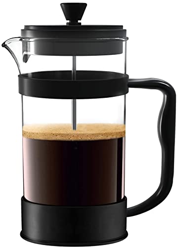Utopia Kitchen 34 Ounce French Press Espresso and Tea Maker with Triple Filters, Stainless Steel Plunger and Heat Resistant Borosilicate Glass – Black