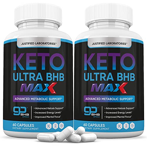 (2 Pack) Keto Ultra BHB Max Keto Pills 1200MG Includes Includes Apple Cider Vinegar goBHB Exogenous Ketones Advanced Ketosis Support for Men Women 120 Capsules