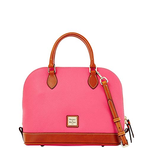 Dooney & Bourke Zip Zip Satchel Pebbled Leather Shoulder Bag Purse Handbag (Hot Pink)