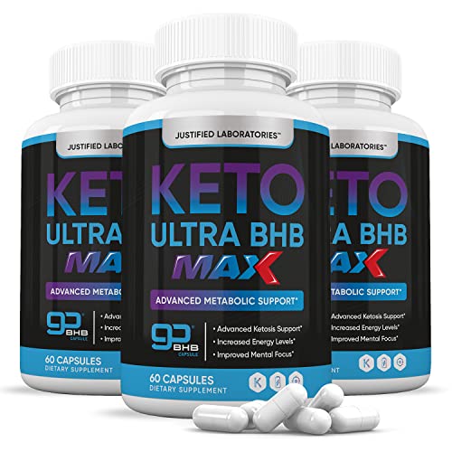 (3 Pack) Keto Ultra BHB Max Keto Pills 1200MG Includes Includes Apple Cider Vinegar goBHB Exogenous Ketones Advanced Ketosis Support for Men Women 180 Capsules