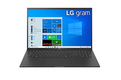 2022 LG Gram Ultralight Laptop – Full Day Battery 17 inches WQXGA IPS Intel i7-1165G7 16GB LPDDR4 512GB+1TB NVMe SSD Iris Xe Graphics Backlit Keyboard WiFi6 Windows 10 Pro w/32GB USB, Black