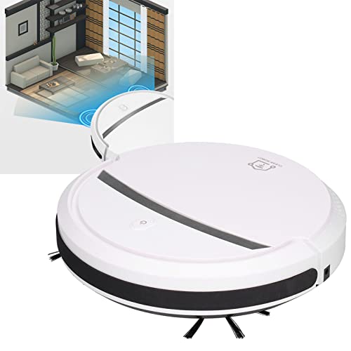 Robotic Vacuum Cleaner, Robot Vacuum Cleaner 30.2x31x7cm USB Charging Two Working Modes for Wooden Floors Floor Tiles, Marble, Etc.(White)