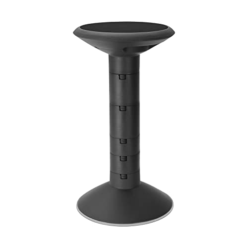 Storex Active Tilt Stool – Ergonomic Seating for Flexible Office Space and Standing Desks, Adjustable 12-24 Inch Height, Black (00320A01C)