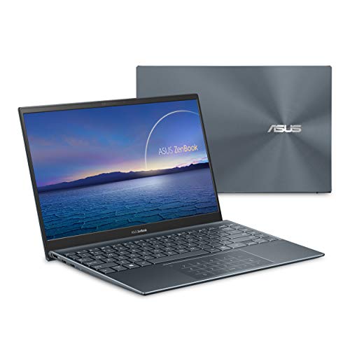 ASUS ZenBook 14 Ultra-Slim Laptop 14” Full HD NanoEdge Bezel Display, Intel Core i5-1035G1, 8GB RAM, 512GB PCIe SSD, NumberPad, Thunderbolt 3, Windows 10 Home, Pine Grey, UX425JA-EB51