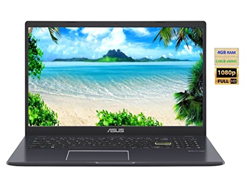 Asus Vivobook L510 Ultra Thin Laptop, 15.6” FHD Display,Intel Celeron N4020，4GB DDR4 RAM， 192GB storage(128GB eMMC+64GB Card), 8Hrs+ Battery, USB-C,HDMI,1 Year Microsoft 365,Windows 10 S | TGCD bundle