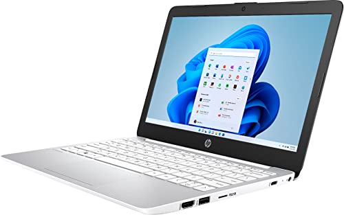 HP Stream 11.6-inch HD Non-Touch, 64GB eMMC, Intel Celeron N4020 Laptop (4GB RAM, Intel UHD 600 Graphics, SD Card Reader, 14 Hour Battery, Windows 11 Home S) Diamond White, 11-ak0013dx