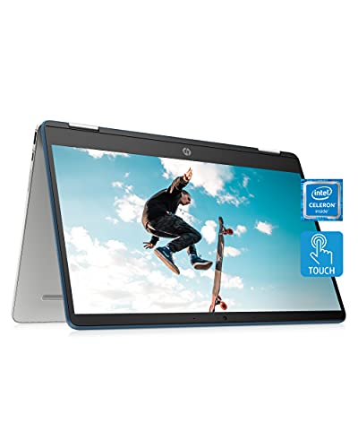HP Chromebook 360 14a 2-in-1 Laptop, Intel Celeron Processor, 4 GB RAM, 32 GB eMMC, 14” HD (1366 x 768) Chrome OS, Webcam & Dual Mics, Work & Play with Long Battery Life (14a-ca0060nr, 2021)