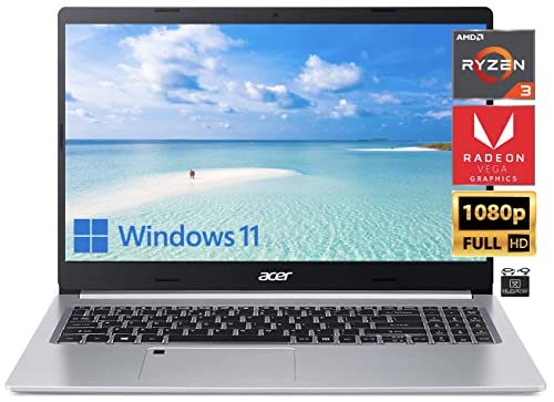 2022 Premium Acer Aspire 5 Slim Laptop, 15.6″ FHD IPS, Quad-Core AMD Ryzen 3 3350U Processor(Upto 3.5GHz), 8GB DDR4 RAM, 128GB SSD,WiFi 6,Backlit KB, Fingerprint Reader,Windows 11 S+HubxcelAccessories