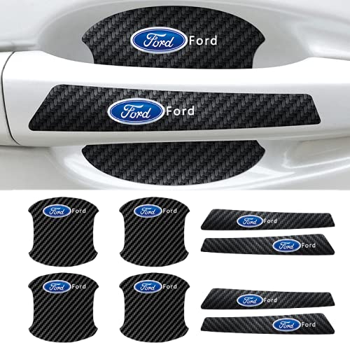 for Ford Handle Stickers Suitable for Ford Door Handle Protective Film Stickers Door Film Protective Film Luminous Stickers of Carbon Fiber Stickers Scratch-Resistant Accessories（8 Pieces）