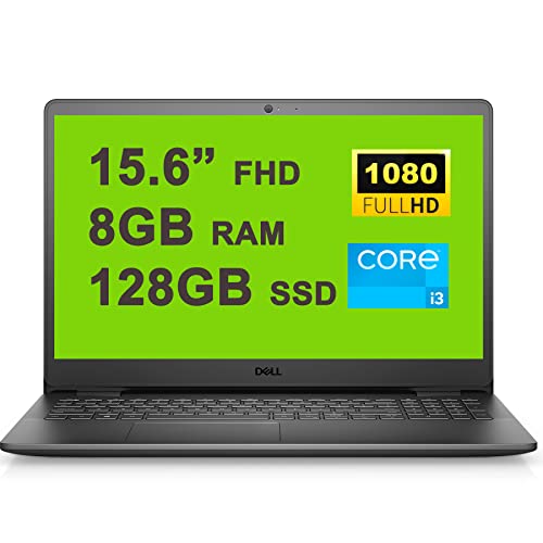 Dell Flagship Inspiron 15 3000 3501 Business Laptop 15.6” FHD Anti-Glare Narrow Border Display 11th Gen Intel i3-1115G4 Processor 8GB RAM 128GB SSD Intel UHD Graphics Win10 Black
