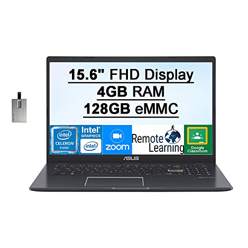 2021 ASUS L510 15.6″ FHD Laptop Computer, Intel Celeron N4020 Processor, 4GB DDR4 RAM, 128GB eMMC Flash Memory, Intel UHD Graphics 600, Bluetooth, HDMI, Win 10 S, Star Black, 128GB SnowBell USB Card